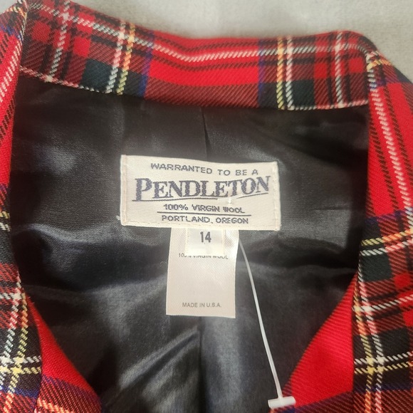 Vintage Pendleton Wool Tartan Plaid Suit Blazer Skirt Set Women's suit. Size 14 - Picture 2 of 6